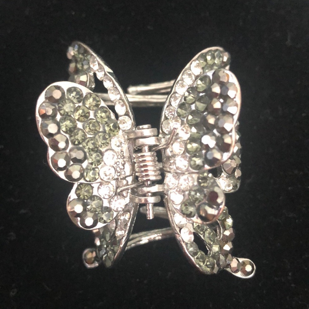 Butterfly rhinestone hair clip